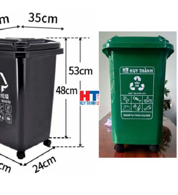Thùng Rác 30 Lít - Bánh Xe